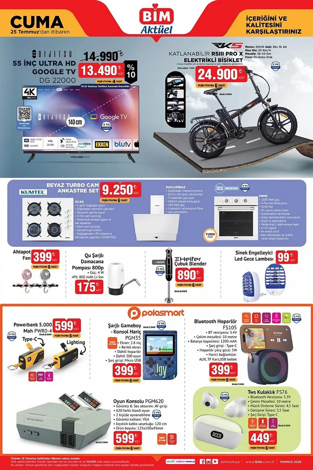 BİM 25 Temmuz 2025 Aktüel Ürünleri Şaşırtıyor: Bu Hafta Teknoloji, Ev Gereçleri ve Yaz İhtiyaçları Bir Arada