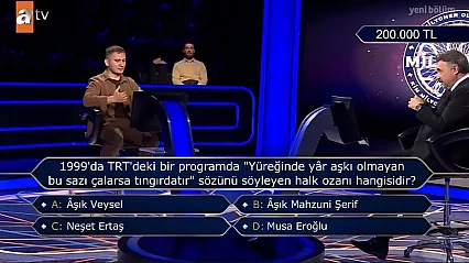 1999'da TRT'deki bir programda 'Yüreğinde yâr aşkı olmayan bu sazı çalarsa tingirdatır' sözünü söyleyen halk ozanı hangisidir?