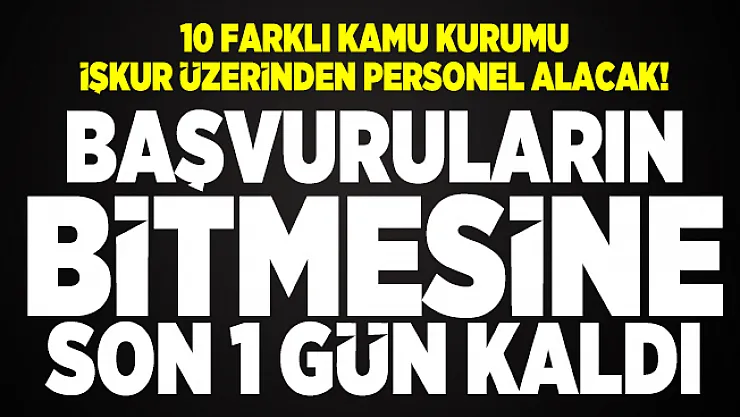 10 farklı kamu kurumu İŞKUR üzerinden personel alacak! Başvuruların bitmesine son 1 gün kaldı