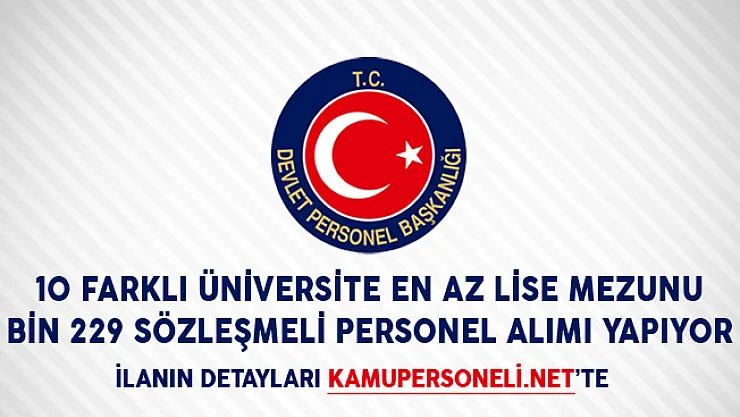 10 Farklı Üniversite En Az Lise Mezunu Bin 229 Sözleşmeli Personel Alımı Yapıyor