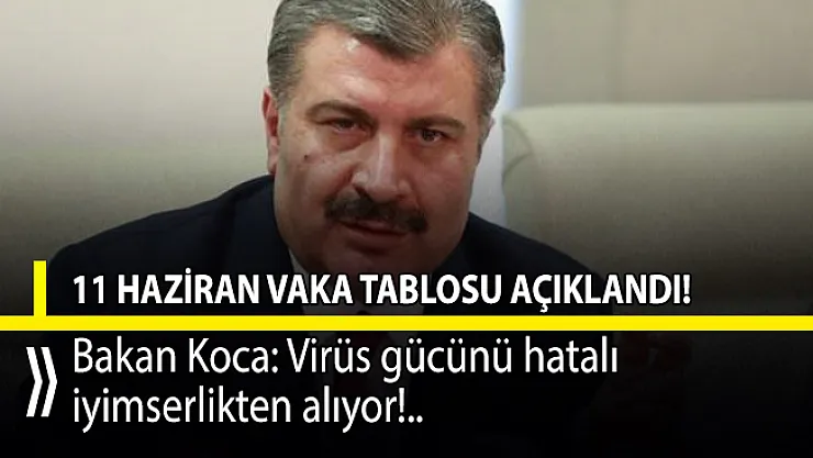 11 Haziran Corona vaka tablosu açıklandı!