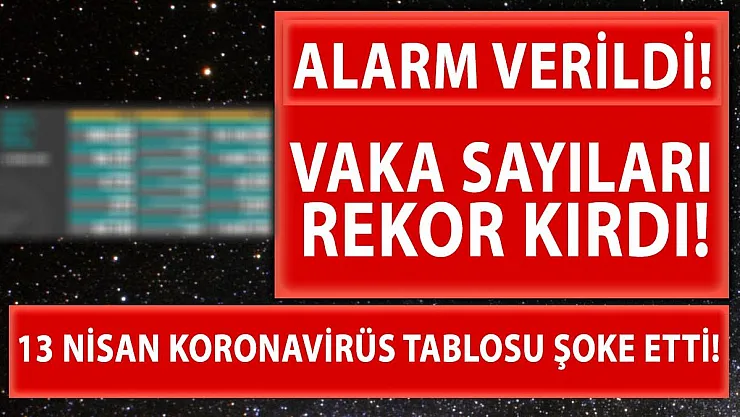13 Nisan koronavirüs tablosu resmen alarm veriyor! Vaka sayısı 60 bine dayandı!