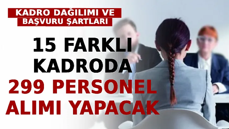 15 Farklı Kadroda 299 Personel Alımı Yapacak! Kadro Dağılımı Ve Başvuru Şartları