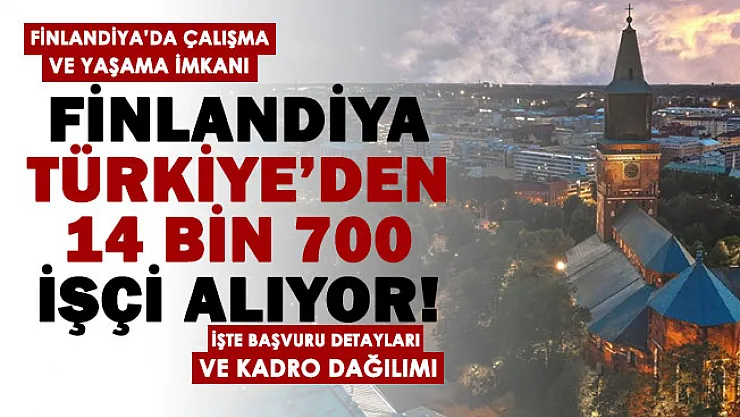 2 bin 259 Euro maaşla yurtdışı personel alınıyor! Finlandiya Türkiye'den 14 bin 700 personel alımı yapıyor! İşte başvuru formu ve kadro dağılımı