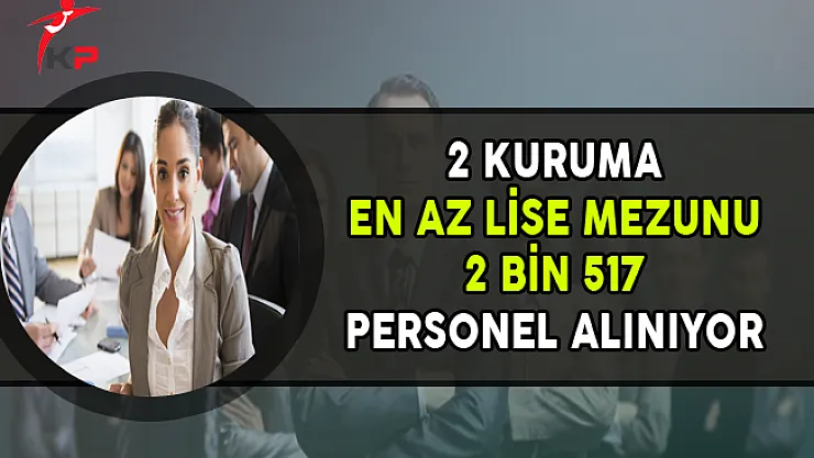 2 Kamu Kurumuna En Az Lise Mezunu 2 Bin 517 Kamu Personel Alımı Yapılıyor