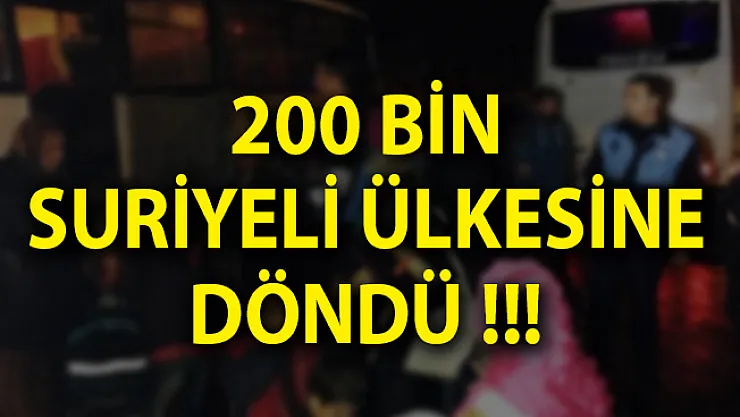 200 Bin Suriyeli Ülkesine Döndü! TBMM Göç ve Uyum Alt Komisyonu Başkanı Uslu Açıkladı!