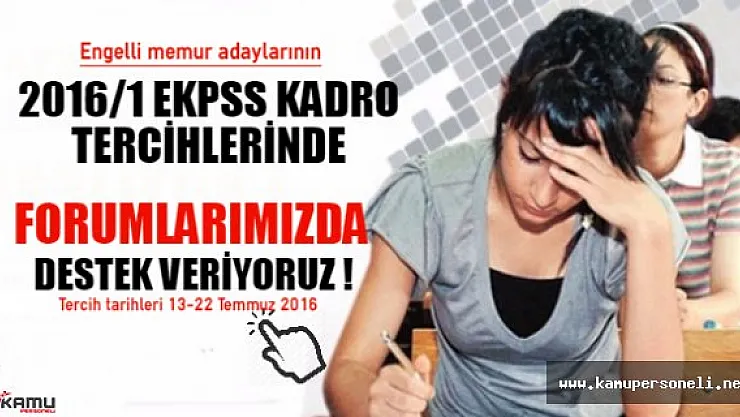 2016-1 EKPSS Kadrolarına Tercihlerinizde Destek Oluyoruz