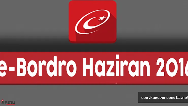 2016 Haziran e-Bordro Yayımlandı - E devlet üzerinden maaş sorgulama