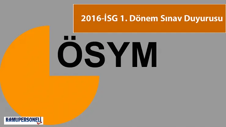 2016-İSG 1. Dönem Örnek Soru ve Sınav Kitapçığı