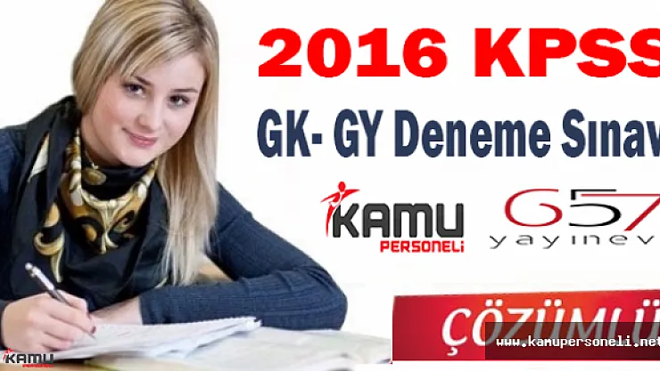 2016 KPSS Genel Kültür Genel Yetenek Deneme Sınavı