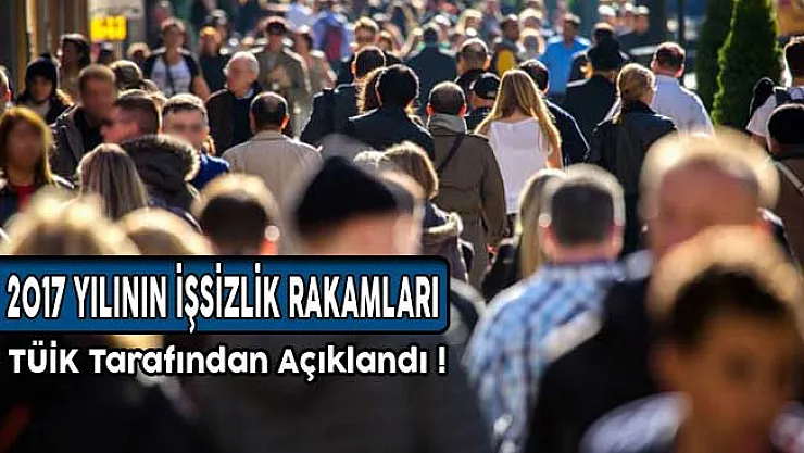 2017 Yılının İşsizlik Rakamları TÜİK Tarafından Açıklandı!