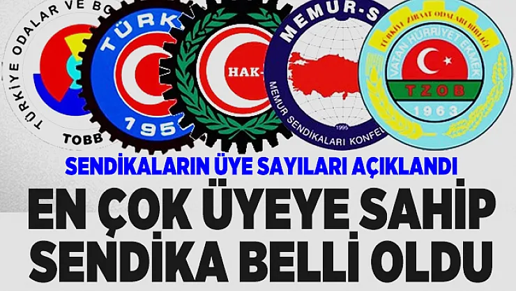 2020 Sendikaların üye sayıları açıklandı! En çok üyeye sahip sendika belli oldu