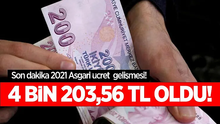 2021 Asgari ücret işveren maliyeti 4.203,56 TL oldu!