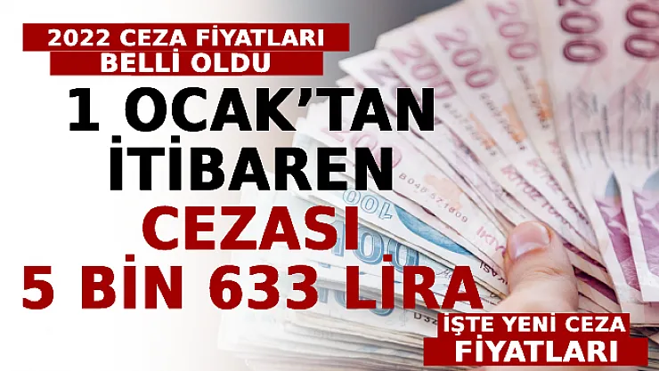 2022 Ceza Fiyatları Belli Oldu: 1 Ocak'tan İtibaren Cezası 5 Bin 633 Lira! İşte Yeni Ceza Fiyatları