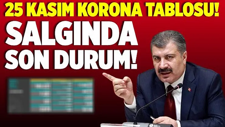 25 Kasım korona tablosu! Salgında bugün kaç kişi hayatını kaybetti, kaç yeni vaka tespit edildi?