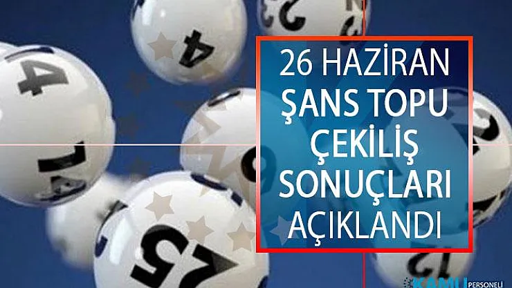 26 Haziran Şans Topu Çekiliş Sonuçları Açıklandı! MPİ 26 Haziran Şans Topu Çekiliş Sonuçları Sorgulama Ekranı