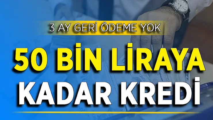 3 Ay Geri Ödeme Yok ! 50 Bin Liraya Kadar Kredi Veriliyor