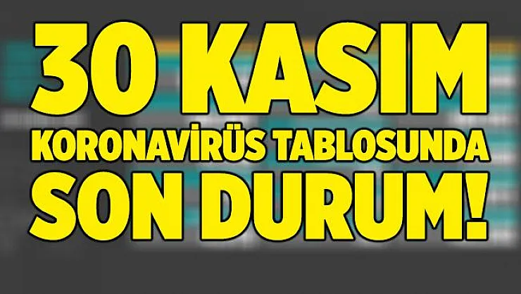 30 Kasım koronavirüs tablosu! Türkiye günlük koronavirüs tablosunda sonra durum!