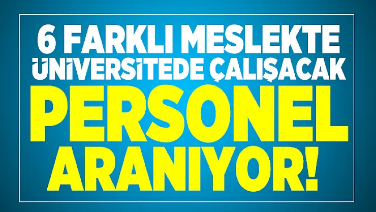 6 farklı meslekte Üniversitede çalışacak personel aranıyor! Başvuru şartları belli oldu