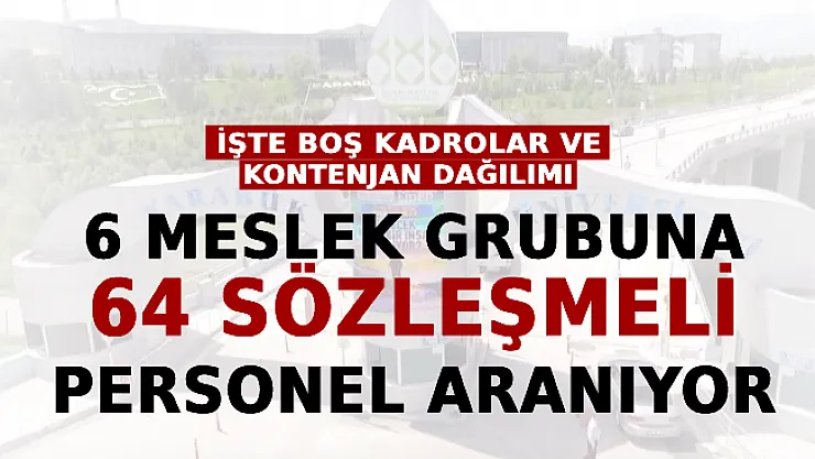 6 Meslek Grubuna 64 Sözleşmeli Personel Aranıyor! İşte Boş Kadrolar ve Kontenjan Dağılımı