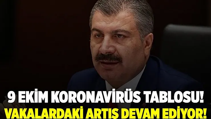 9 Ekim koronavirüs tablosuna göre tespit edilen vaka sayısı! Artış hız kesmeden devam ediyor!