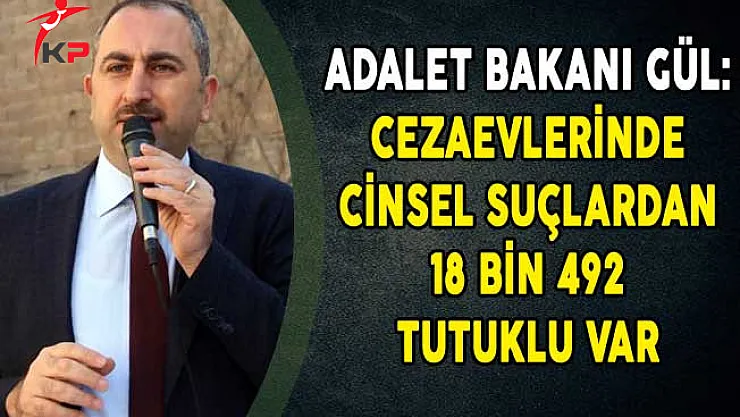 Adalet Bakanı Gül: Cezaevlerinde Cinsel suçlardan 18 Bin 492 Tutuklu Var
