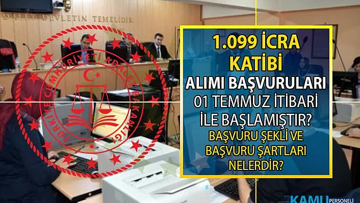 Adalet Bakanlığı 1099 İcra Katibi Memuru Alımı başvuruları bugün başladı! Memur alımı başvuru şartları nelerdir?