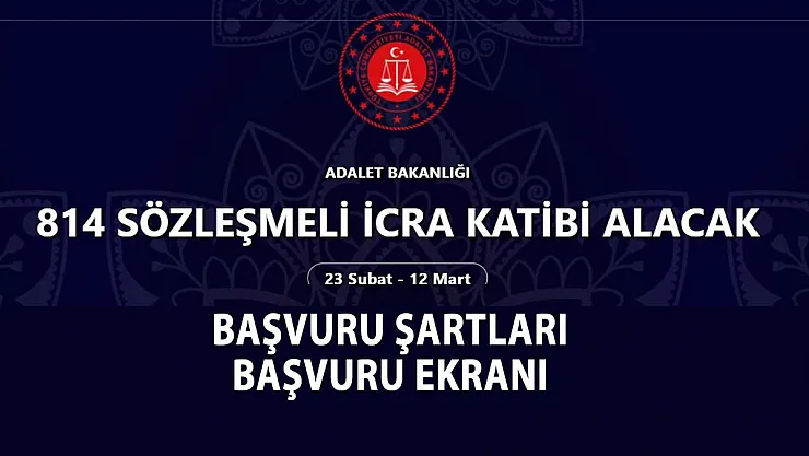Adalet Bakanlığı icra katibi alımı başvuru şartları nelerdir?