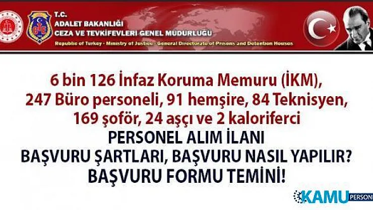 Adalet Bakanlığı 2019 İnfaz Koruma Memuru (Gardiyan) alımı başvuruları salı günü sona eriyor!