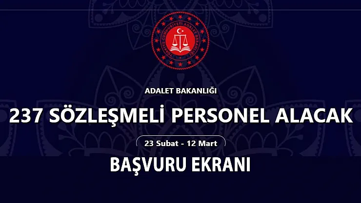 Adalet Bakanlığı 8 farklı meslekten sözleşmeli personel alımı yapacak!