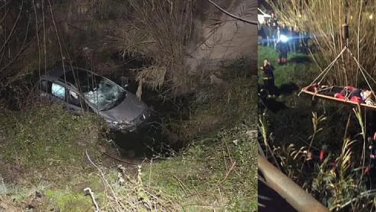 Adana'da otomobil sulama kanalına devrildi: 2 yaralı