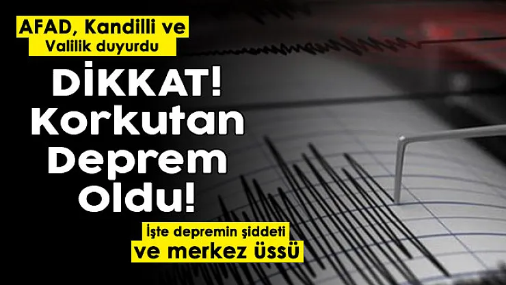 AFAD, Kandilli ve İl Valiliği son dakika duyurdu: Kokutan deprem oldu! İşte depremin şiddeti ve merkez üssü