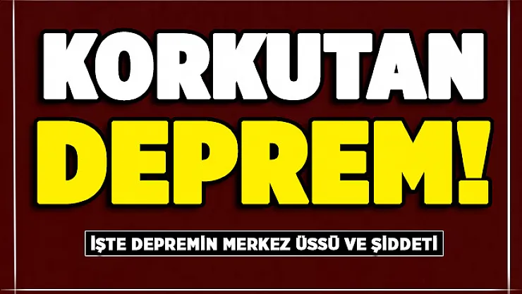 AFAD son dakika duyurdu ! O ilimizde korkutan deprem: İşte şiddeti ve merkez üssü
