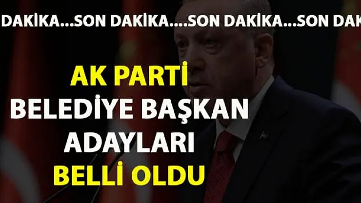 AK Parti Belediye Başkan adayları belli oldu