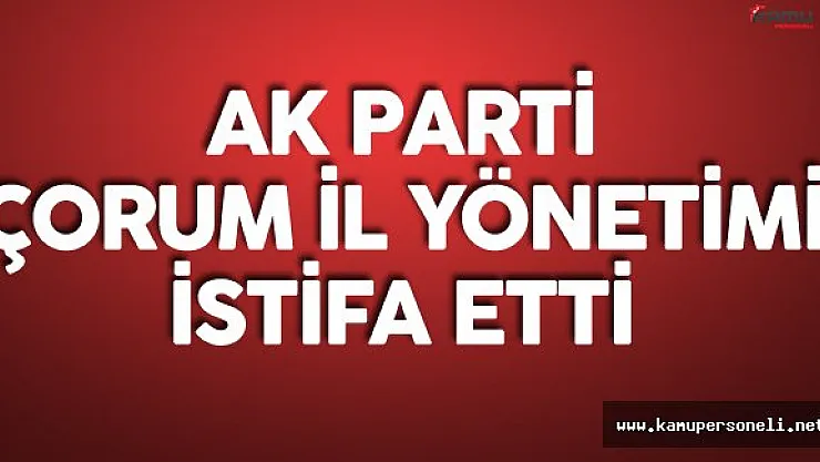 AK Parti Çorum İl Yönetim Kurulunun Tamamı İstifa Etti