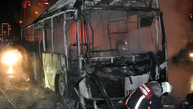 Ankara Son Dakika Haberi! Ankara'da Halk Otobüsü Yandı