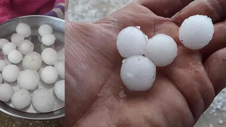 Antalya'ya hortumun ardından ceviz büyüklüğünde dolu yağdı