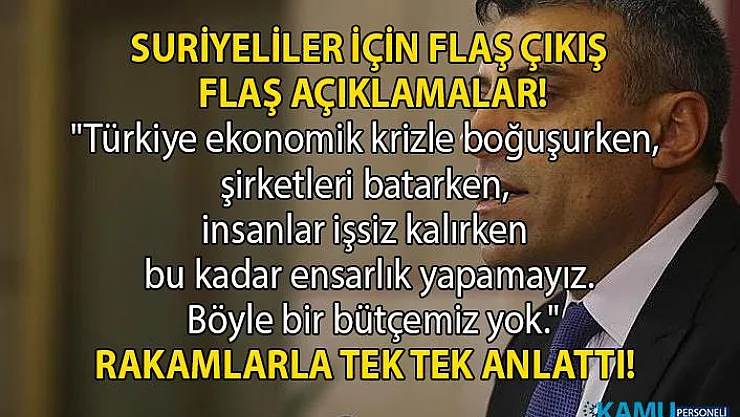 Ardahan Milletvekili Öztürk Yılmaz, Türkiye'de bulunan Suriyeliler hakkında flaş açıklamalarda bulundu!