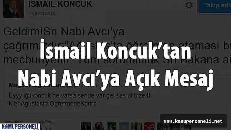 Atama Bekleyen Öğretmenler İçin Bir Adım da İsmail Koncuk'tan Geldi