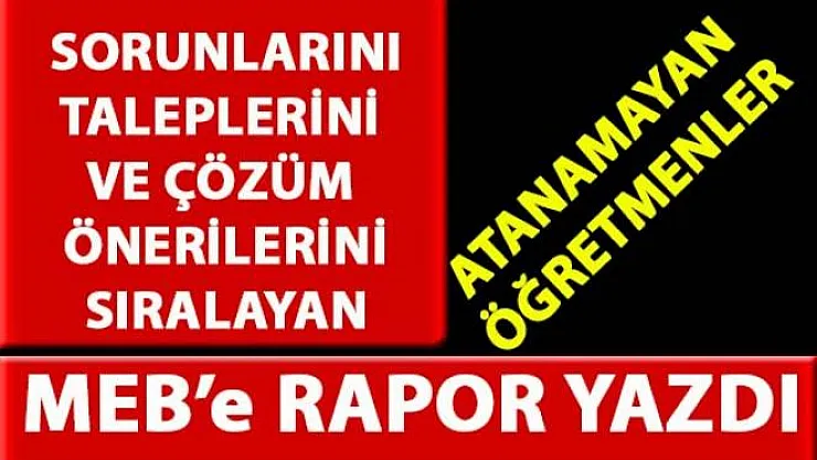 Ataması yapılmayan öğretmenler, Talep ve Önerileri ile ilgili MEB'e Rapor sundular