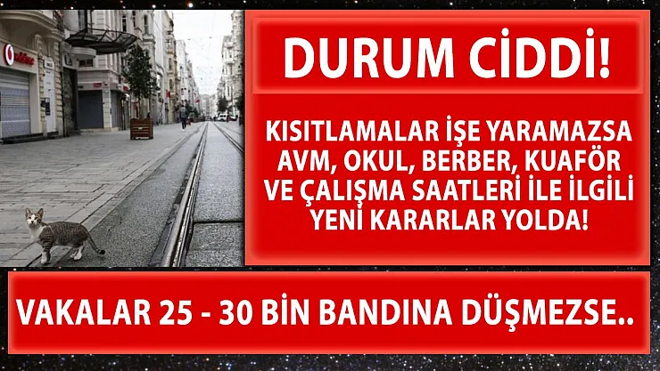 AVM, kuaför, berber, okullar, özel ve kamu çalışma saatleriyle ilgili kararlar alınabilir!