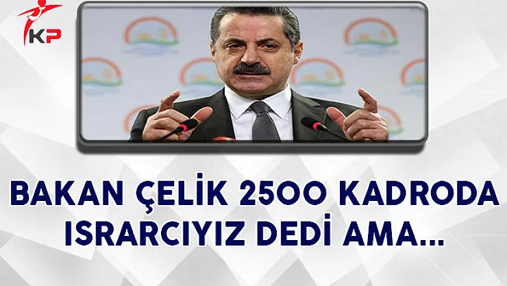 Bakan ÇELİK, 2500 Kadroda Israrcıyız Dedi Ama..