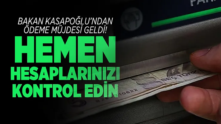 Bakan Kasapoğlu ödeme müjdesi geldi! Hemen hesaplarınızı kontrol edin