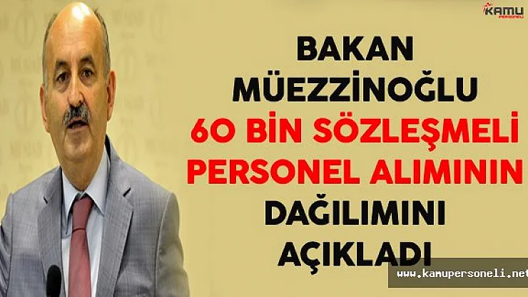 Bakan Müezzinoğlu 60 Bin Sözleşmeli Personel Alımının Dağılımını Açıkladı