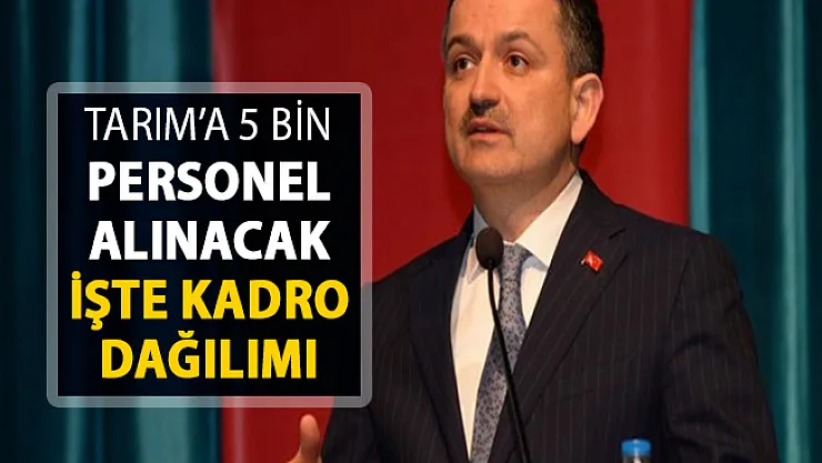 Bakan Pakdemirli Açıkladı: Tarım'a 5 Bin Personel Alımı Yapılacak ! İşte Kadro Dağılımı