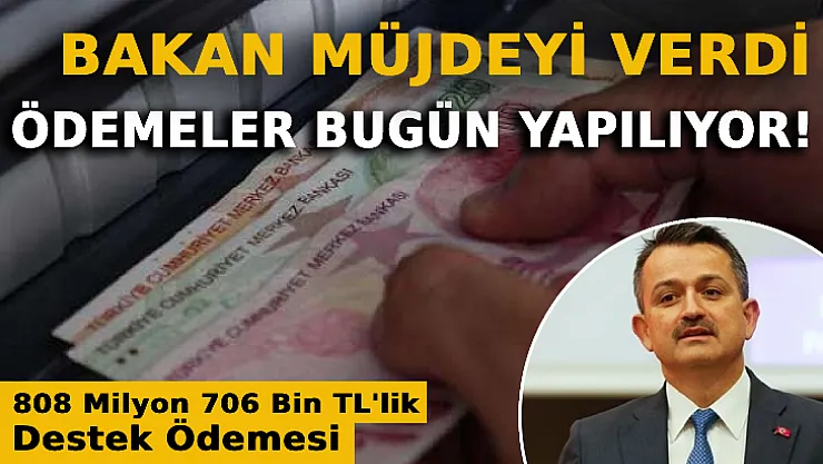 Bakan Pakdemirli Müjdeyi Verdi: Ödemeler Bugün Yapılıyor!