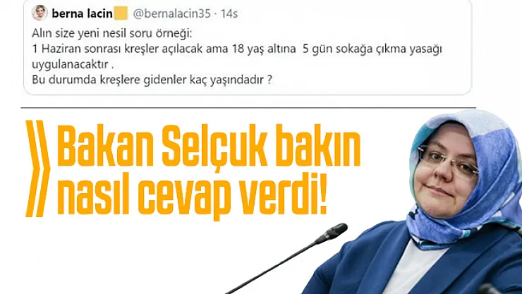 Bakan Selçuk Berna Laçin'in kreş sorusuna cevap verdi!