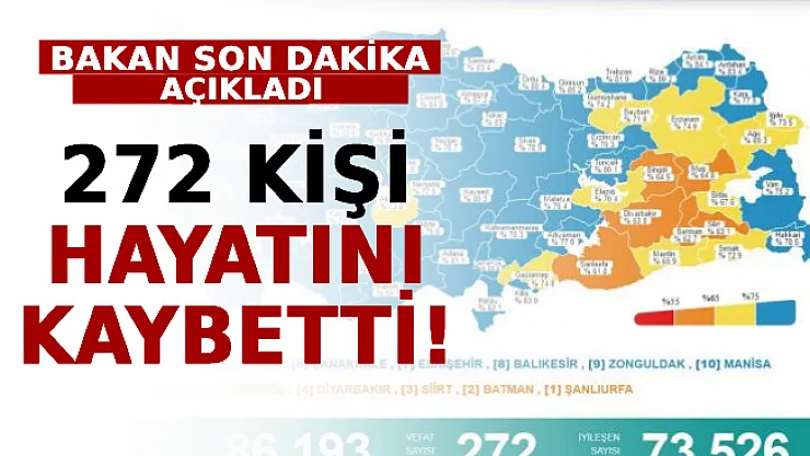 Bakan Son Dakika Açıkladı! 272 Kişi Hayatını Kaybetti!