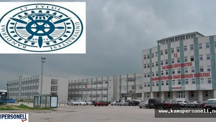 Bandırma Onyedi Eylül Üniversitesi Akademik Personel Alım İlanı