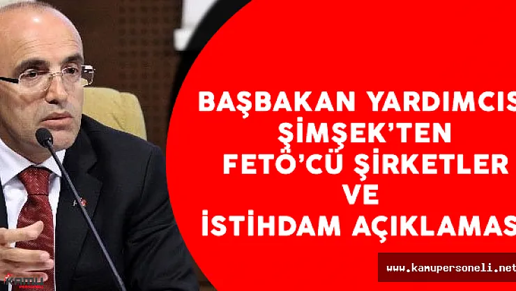 Başbakan Yardımcısı Şimşek'ten FETÖ'cü Şirketler ve İstihdam Açıklaması